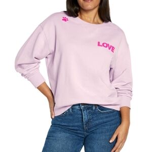 Women's Wildfox Graphic Crewneck Sweater Orchid Petal Size M NWT